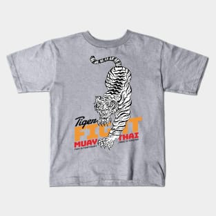 Muay Thai Tiger Tattoo Born to Fight Kids T-Shirt